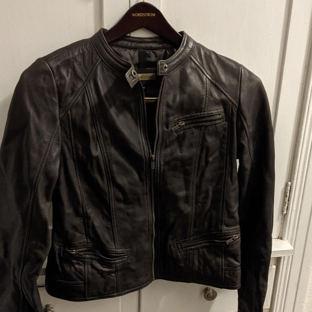 MEDIUM, Black Rivet leather jacket